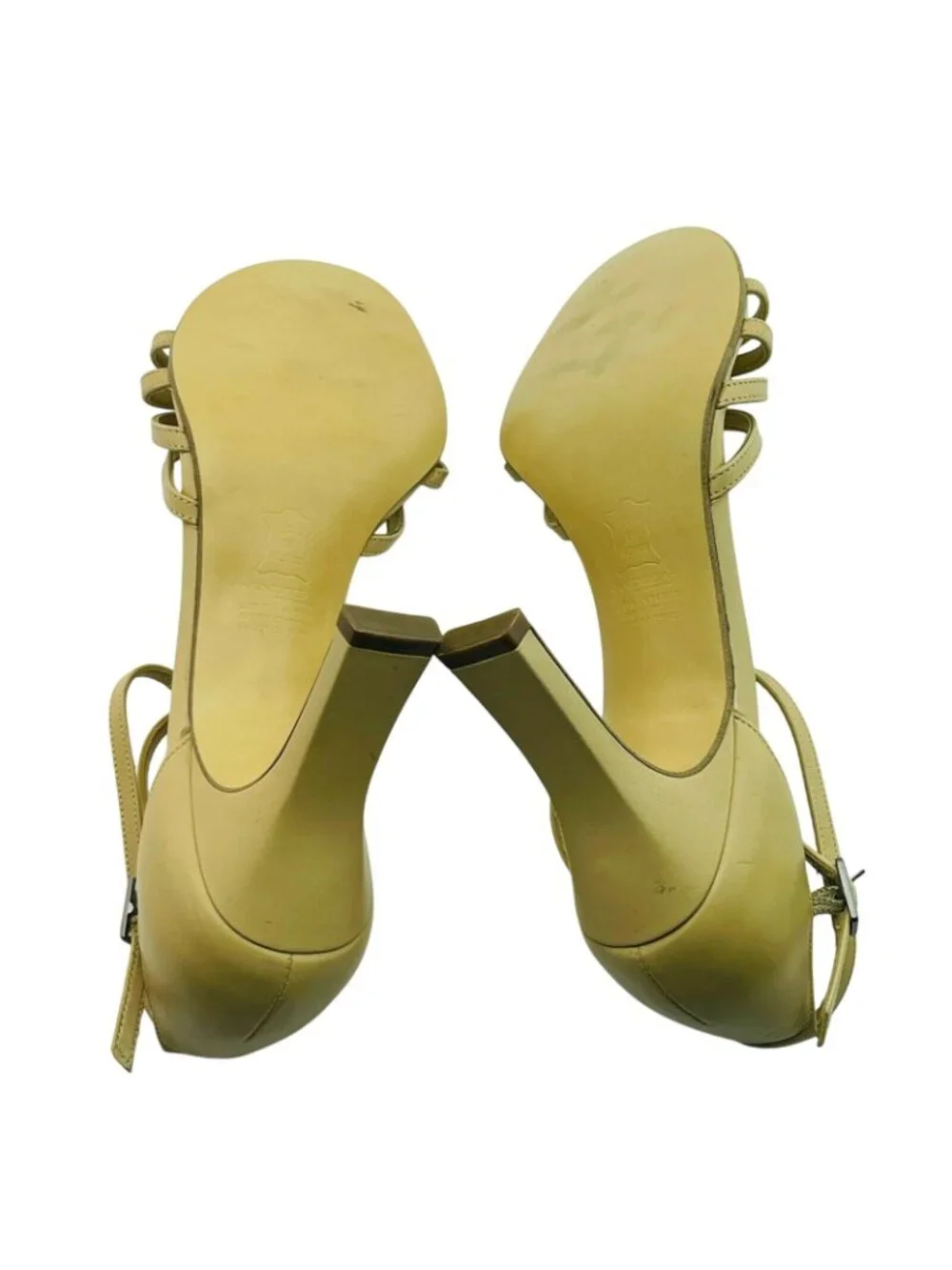 Tan Leather Strappy High Heel Sandals Size 6